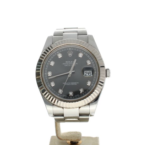 Rolex Date Just II Stainless-steel 116334 Grey Dial Men's 41-mm Automatic-self-wind Sapphire crystal. Swiss Made Wristwatch