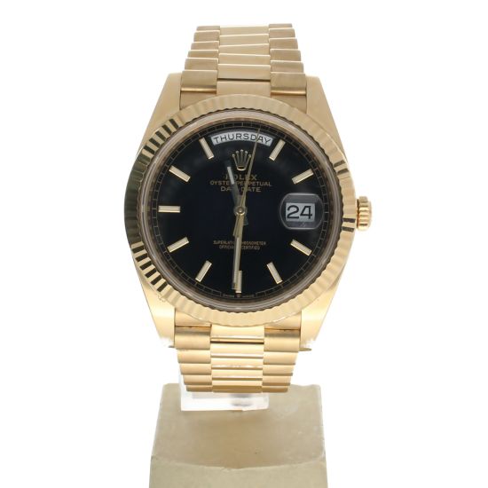 Rolex Day-Date 40 Yellow-gold 228238 Black Dial Men's 40-mm Automatic-self-wind Sapphire crystal. Swiss Made Wristwatch