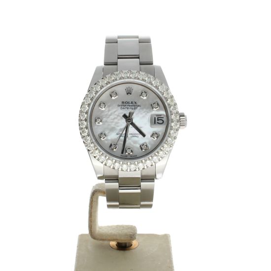 Rolex Date just 31 Stainless-steel 178240 Mother-of-Pearl Dial Women's 31-mm Automatic-self-wind Sapphire crystal. Swiss Made Wristwatch