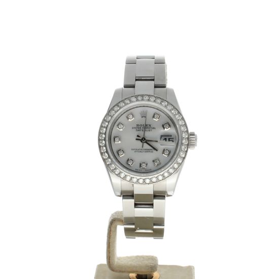 Rolex Date just 26 Stainless-steel 179160 Silver Dial Women's 26-mm Automatic-self-wind Sapphire crystal. Swiss Made Wristwatch