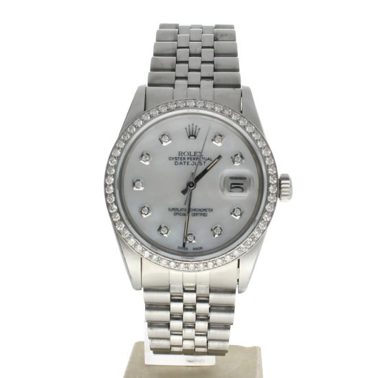 Rolex Date just 36 Stainless-steel 16030 Silver Dial Men's 36-mm Automatic-self-wind Sapphire crystal. Swiss Made Wristwatch