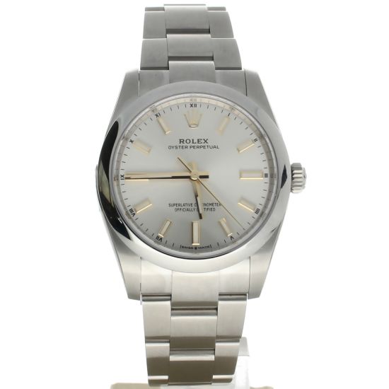 Rolex Oyster Perpetual 34 Stainless-steel 124200 Silver Dial Women's 34-mm Automatic-self-wind Sapphire crystal. Wristwatch