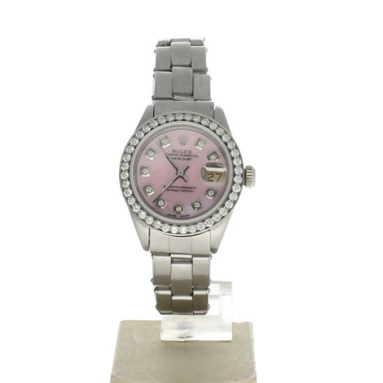 Rolex Date Just 26 Stainless-steel 6917 Mother-of-Pearl Dial Womens 26-mm Automatic self-wind Sapphire crystal. Swiss Made Wristwatch