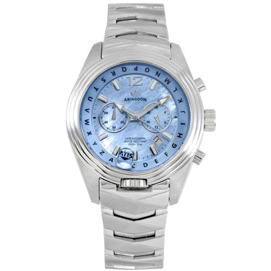 Abingdon Womens Katherine Sky Blue Chronograph ATIS Pilot Watch KA-SBLU