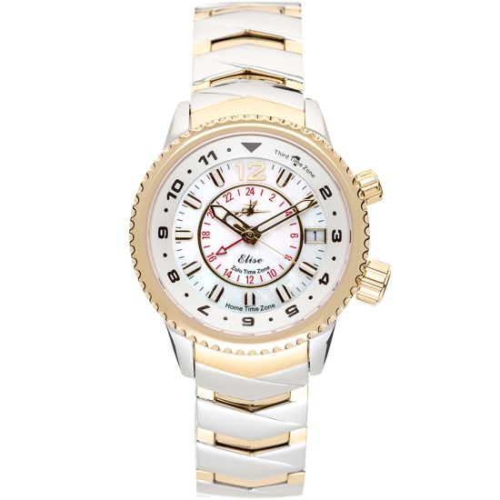 Abingdon Women's Elise Two-Tone Tri-Time Travel Watch EL-TTWO