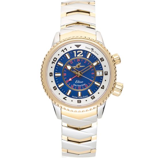 Abingdon Women's Elise Midnight Tri-Time Travel Watch EL-MDNT