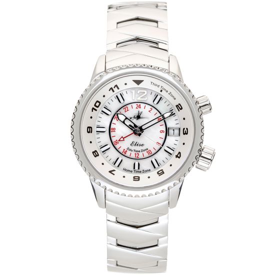 Abingdon Women's Elise Athenian Silver Tri-Time Travel EL-SILV Watch