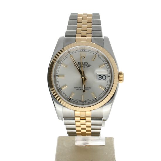Rolex DateJust 36 Stainless-steel 116233 Silver Dial Mens 36-mm Automatic self-wind Sapphire crystal. Swiss Made Wrist Watch