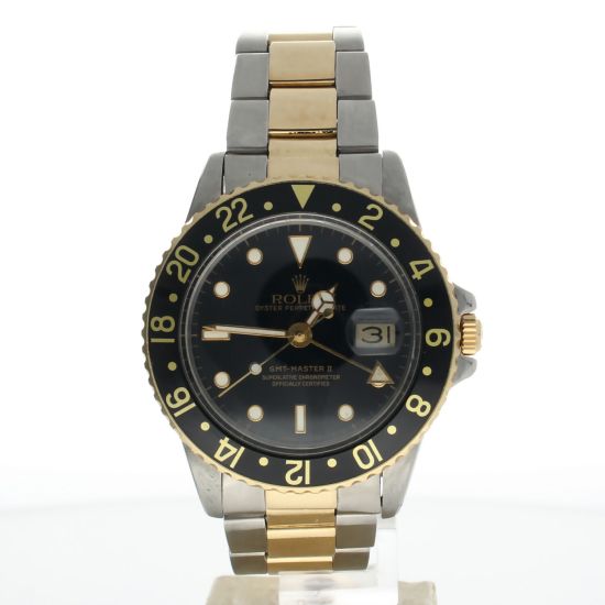 Rolex GMT-Master II Stainless-steel 16753 Black Dial Mens 40-mm Automatic-self-wind Sapphire crystal. Swiss Made Wrist Watch