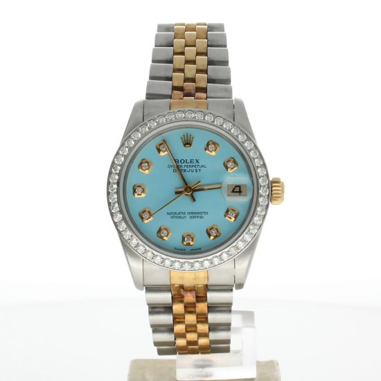 Rolex DateJust 31 Stainless-steel 68273 Blue Dial Womens 31-mm Automatic self-wind Sapphire crystal. Swiss Made Wrist Watch