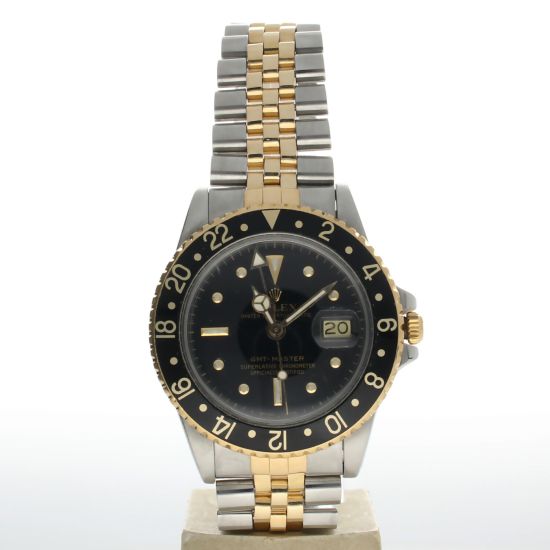 Rolex GMT-Master Stainless-steel 1675 Black Dial Mens 40-mm Automatic-self-wind Sapphire crystal. Swiss Made Wrist Watch