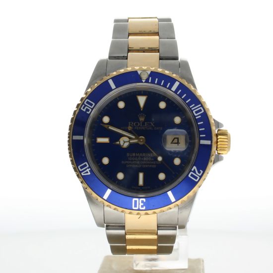 2002 Rolex Submariner Stainless-steel 16613 Blue Dial Mens 40-mm Automatic self-wind Sapphire crystal. Swiss Made Wrist Watch