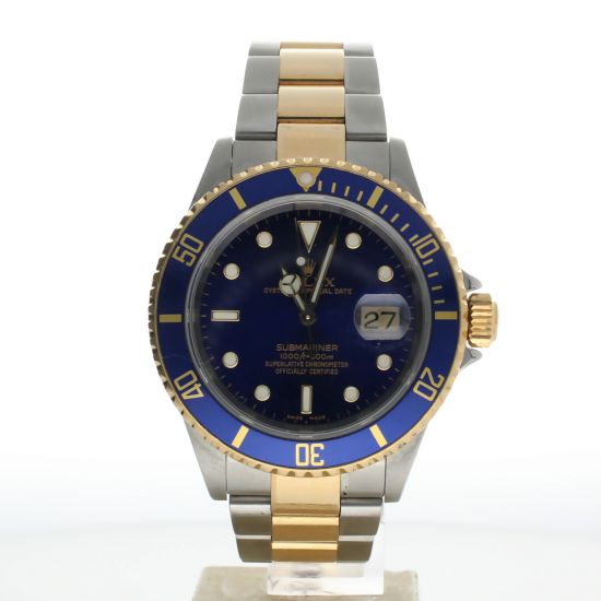 2002 Rolex Submariner Stainless-steel 16613 Blue Dial Mens 40-mm Automatic Sapphire crystal. Swiss Made Wristwatch