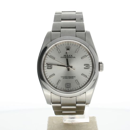 Rolex Oyster Perpetual Stainless-steel 116000 Silver Dial Mens 36-mm Automatic-self-wind Sapphire crystal. Swiss Made Wrist Watch