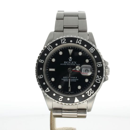 1997 Rolex GMT-Master II Stainless-steel 16710 Black Dial Mens 40-mm Automatic self-wind Sapphire crystal. Swiss Made Wrist Watch