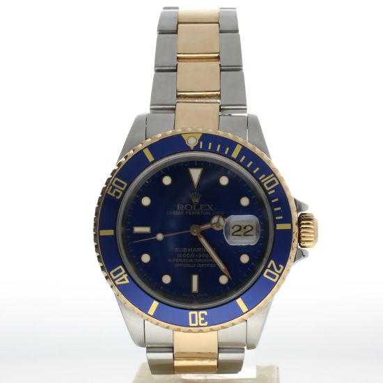 2001 Rolex Submariner Stainless-steel 16613 Blue Dial Mens Automatic self-wind Sapphire crystal. Swiss Made Wrist Watch