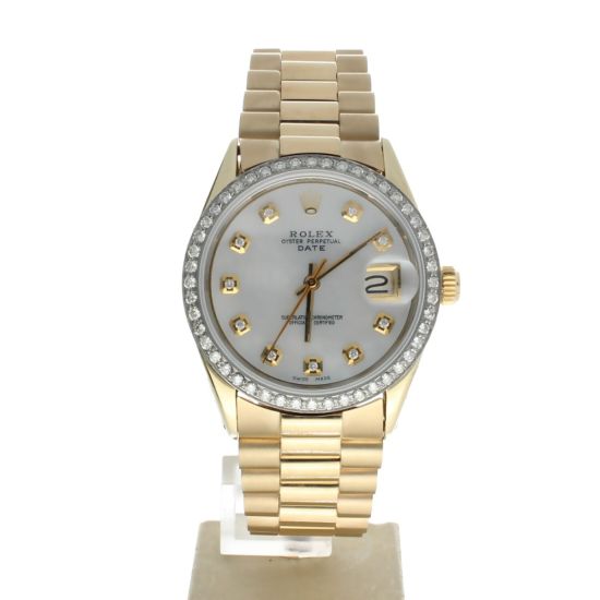 Rolex Date 34 Yellow-gold MOP Dial Women's 34-mm Automatic-self-wind Sapphire crystal. Swiss Made Wrist Watch - 1550