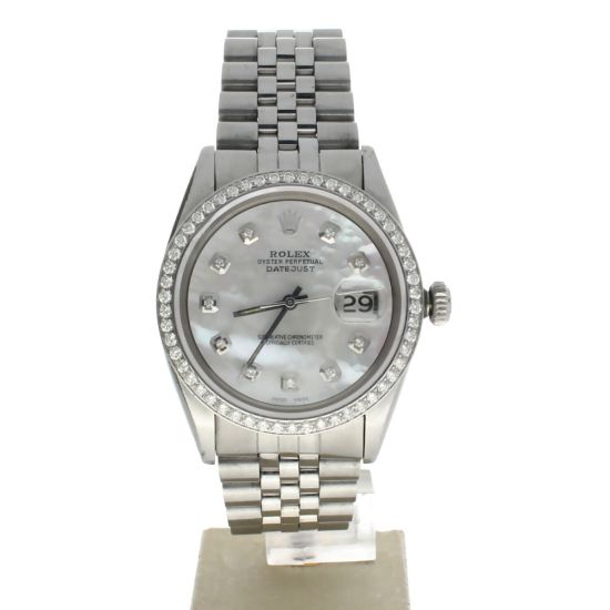 Rolex Datejust 36 Stainless-steel Mother-of-Pearl Dial Men's 36-mm Automatic-self-wind Sapphire crystal. Swiss Made Wrist Watch - 1601