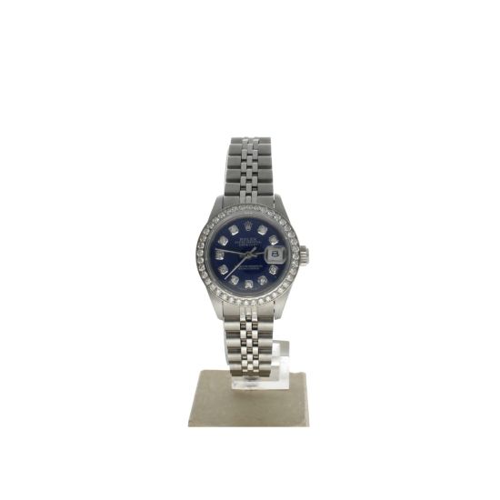 Rolex DateJust 26 Stainless-steel 69240 Blue Dial Women's 26-mm Automatic self-wind Sapphire crystal. Swiss Made Wrist Watch