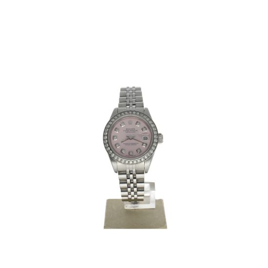Rolex DateJust 26 Stainless-steel 69240 Pink Dial Women's 26-mm Automatic self-wind Sapphire crystal. Swiss Made Wrist Watch