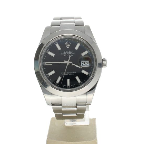 Rolex Date Just II Stainless-steel 116300 Black Dial Men's 41-mm Automatic self-wind Sapphire crystal. Swiss Made Wristwatch