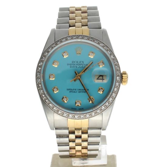 Rolex Datejust 36 Stainless-steel 16013 Blue Dial Men's 36-mm Automatic Sapphire crystal. Swiss-Made Wristwatch