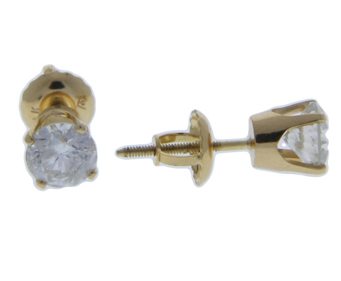 1.02 Ct. T.W. Diamond Studs In 14 Karat Yellow Gold