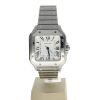 Cartier Santos 100 Stainless-steel 4075 White Dial Men's 35-mm Automatic-self-wind Sapphire crystal. Swiss Made Wristwatch