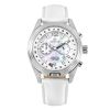 Abingdon Womens Katherine Pearl White Chronograph ATIS Pilot Watch with White Leather Strap KA-PWHI