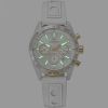 Abingdon Women Jordan Champagne Tachy Racing Watch with Camel Leather Strap