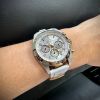 Abingdon Women Jordan Champagne Tachy Racing Watch with Camel Leather Strap