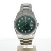 Rolex DateJust 36 Stainless-steel 16030 Green Dial Mens 36-mm Automatic self-wind Sapphire crystal. Swiss Made Wrist Watch