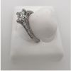 1.01ct Princess and 1cts. Baguette Diamond side stone Ring in 18K White Gold