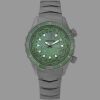 Abingdon Womens Marina Caribbean Green Automatic Diver's Multifunctional Titanium Watch Set MA-CGRE