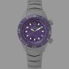 Abingdon Womens Marina Pacific Purple Automatic Diver's Multifunctional Titanium Watch Set MA-PPUR