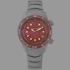 Abingdon Womens Marina Reef Red Automatic Diver's Multifunctional Titanium Watch Set MA-RRED