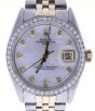 Rolex Date 34 Stainless-steel 1500 Mother-of-Pearl Dial Womens 34-mm Automatic self-wind Sapphire crystal. Swiss Made Wrist Watch