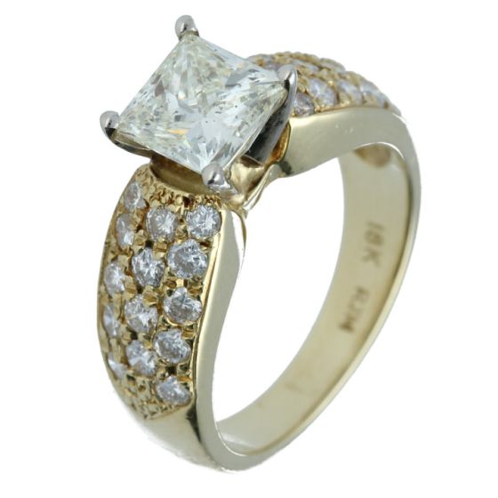 2.71 ct. t.w.t Diamond Side Stone Ring in 18k Yellow Gold