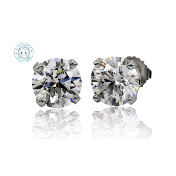 1.23ct Round Diamond 14k WG Studs - 202327