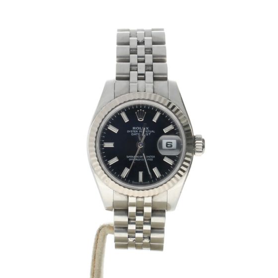 Rolex Datejust 26 Stainless-steel 179174 Black Dial Women's 26-mm Automatic-self-wind Sapphire crystal. Swiss Made WristWatch