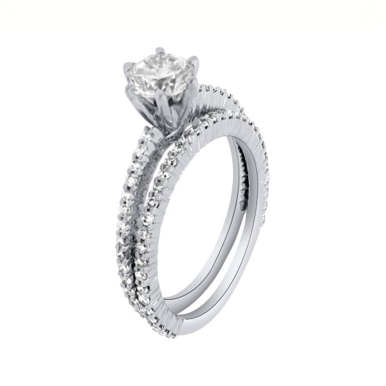 1.62 ct twt Round Cut Engagement Rings Diamond Ring  in 18k White Gold