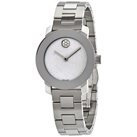 Movado Bold Stainless-steel 3600568 Silver Dial Womens 30-mm Quartz Sapphire crystal. Swiss Made Wrist Watch