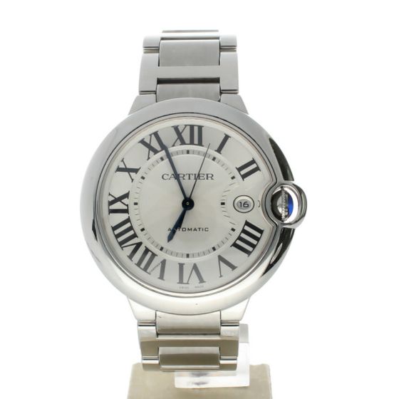Cartier Ballon Bleu Stainless-steel 3765 Grey Dial Men's 42-mm Automatic-self-wind Sapphire crystal. Swiss Made Wrist Watch