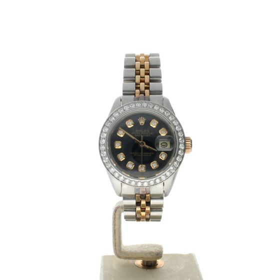 Rolex Datejust 26 Stainless-steel 6917 Black Dial Women's 26-mm Automatic-self-wind Sapphire crystal. Swiss Made Wrist Watch