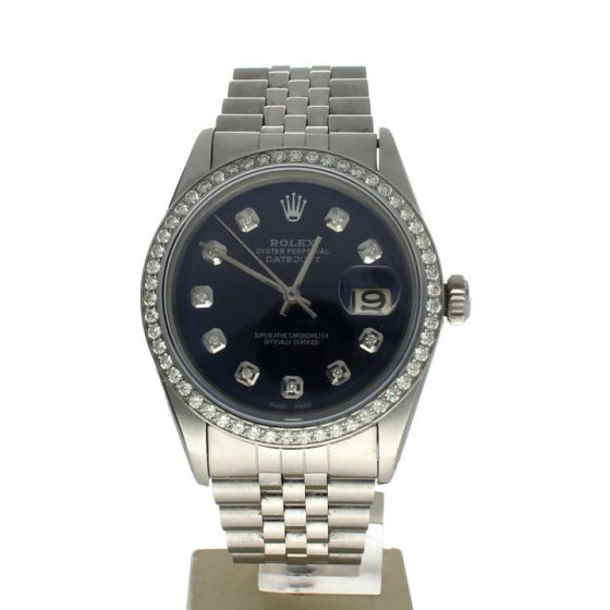 Rolex Datejust 36 Stainless-steel Blue Dial Men's 36-mm Automatic-self-wind Sapphire crystal. Swiss Made Wrist Watch - 1601