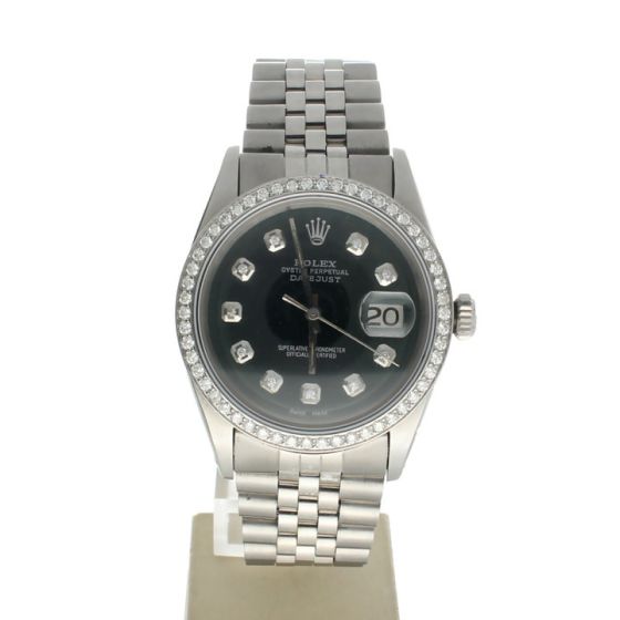 Rolex Datejust 36 Stainless-steel 1601 Green Dial Men's 36-mm Automatic-self-wind Sapphire crystal. Swiss Made Wrist Watch
