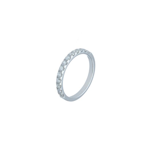 0.31 ct Round Diamond Half Eternity 18k White Gold Bands