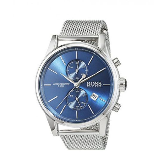 BOSS Men's Jet Quartz Stainless Steel and Mesh Bracelet Casual Watch, Color: Silver (Model: 1513441)
