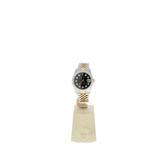 Rolex Datejust 31 Stainless-steel 68273 Diamond Black Dial Women's 31-mm Automatic-self-wind Sapphire crystal. Swiss-Made Wrist Watch