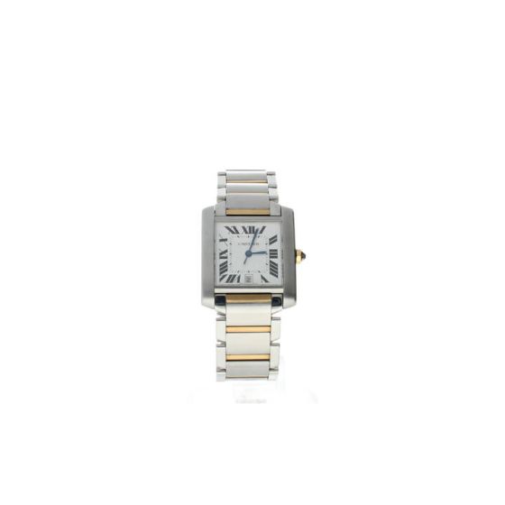 Cartier Tank Francaise Stainless-steel W51005Q4 White Dial Women's 20-mm Automatic-self-wind Sapphire crystal. Swiss-Made Wrist Watch